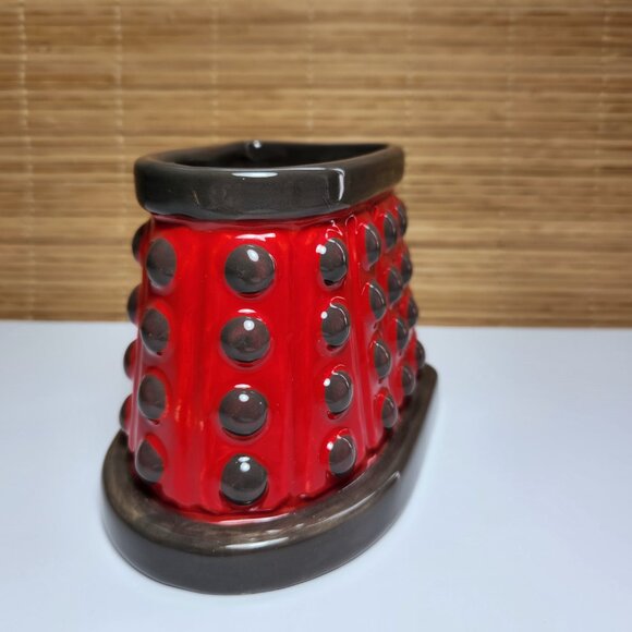 Doctor Who Dalek Mug Exterminate Zeon Red & Gray Embossed 2012 Cup - Picture 3 of 8